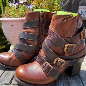 Freebird Booties Brown Leather Size 7